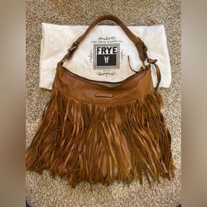 Frye leather fringe bag.